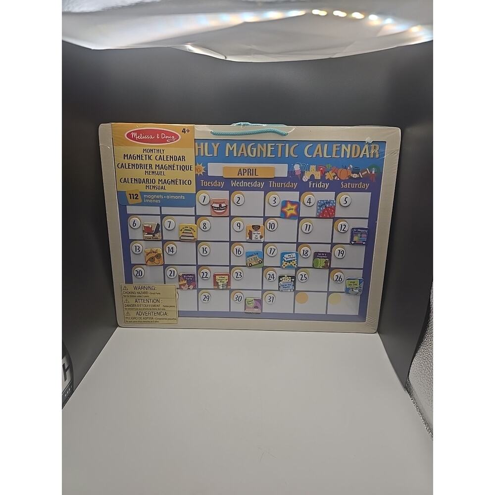 Melissa & Doug Monthly‎ Magnetic Calendar 112 Magnets Wooden NIP Brand New